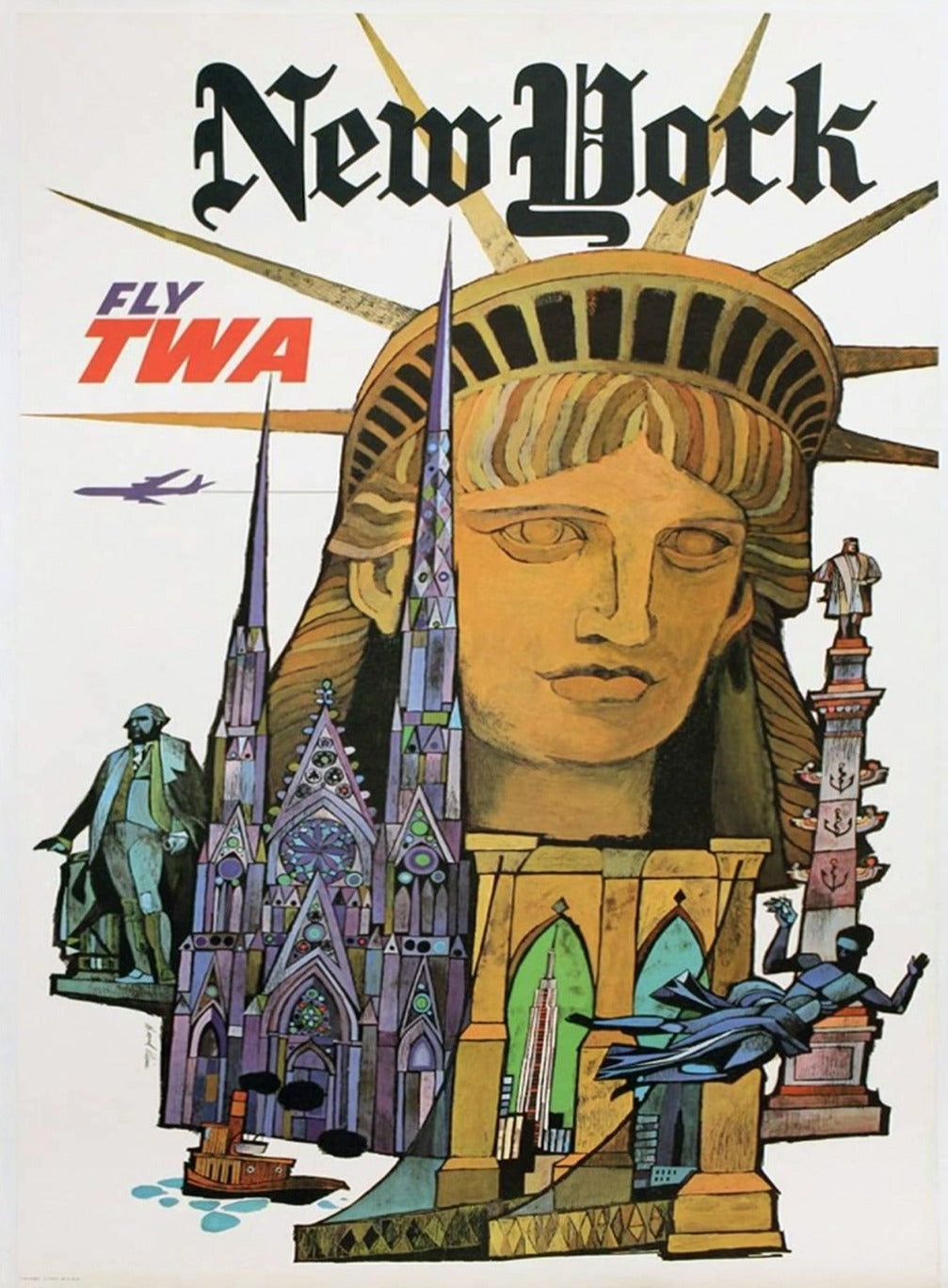 FLY TWA NEW YORK 壁掛けアート