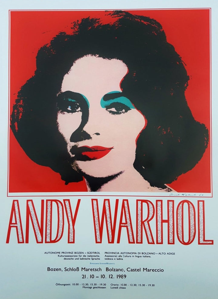 Andy Warhol - Liz Taylor Castel Mereccio, original poster: 1989