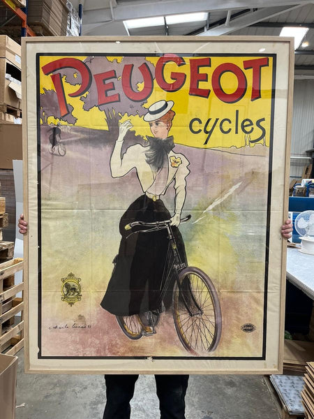 Peugeot Cycles poster, fresh out of the frame shop