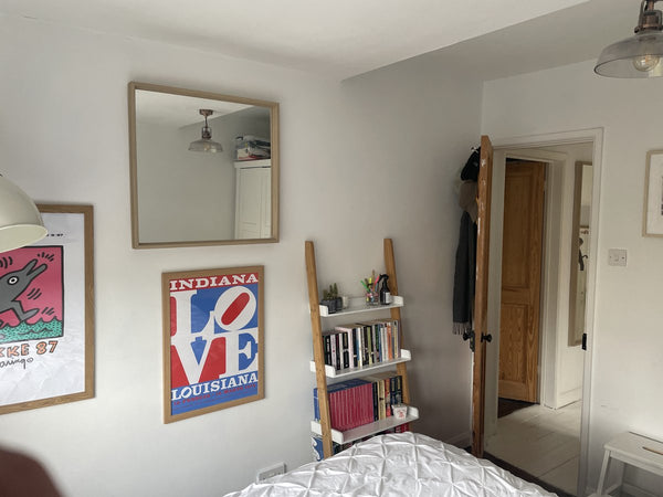 “Indiana Love Louisiana” poster in the bedroom