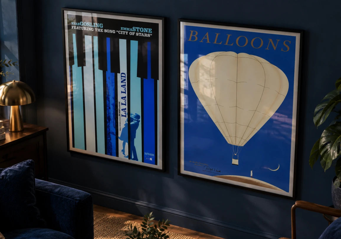 ORIGINAL VINTAGE BLUE POSTERS