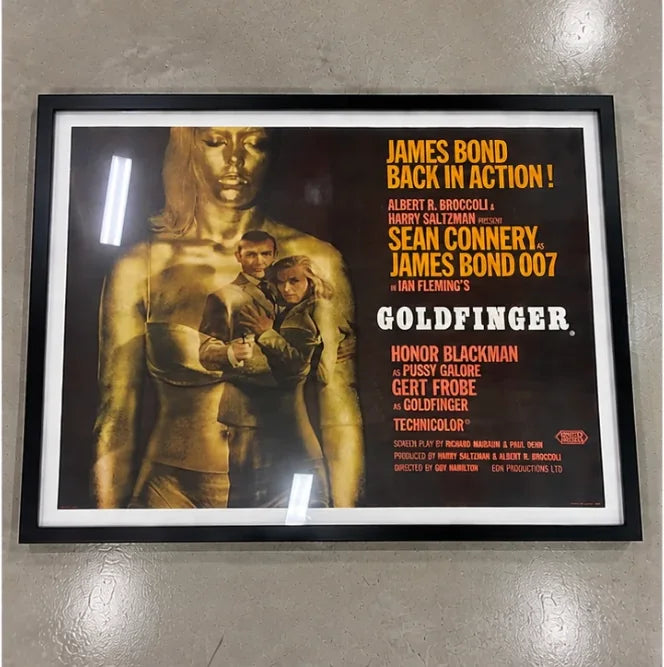 The same Goldfinger quad mounted and glazed in a black frame