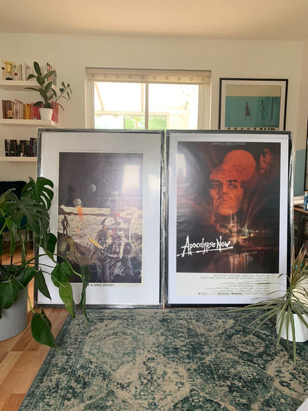 “2001: A Space Odyssey” and “Apocalypse Now” posters, fresh out of the frame shop